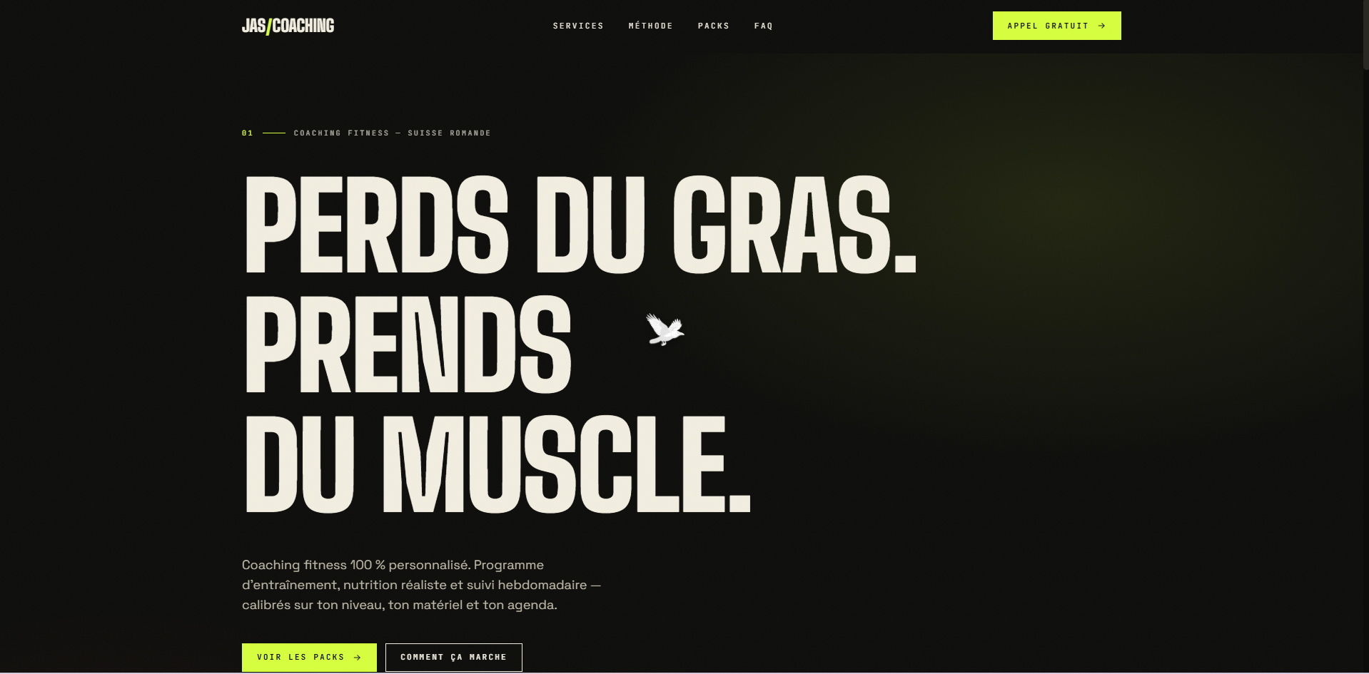 Aperçu projet Vitrine coaching fitness